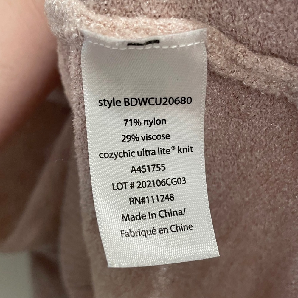 Barefoot Dreams CozyChic Ultra Lite Cowl Neck Pullover Pink BDWCU20680 1X - Picture 5 of 5
